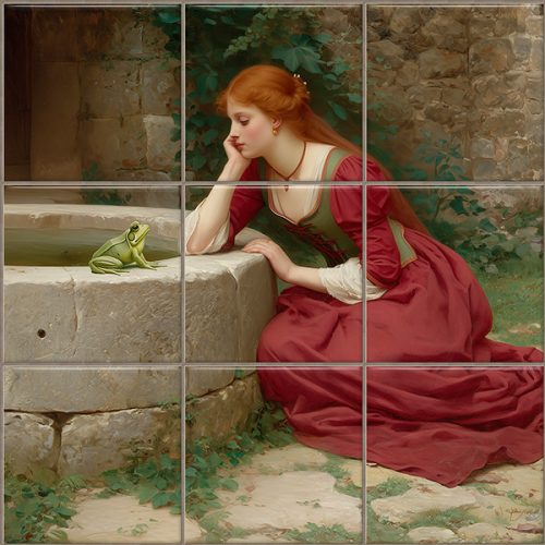Békakirály - mesejelenet mintás fali csempe