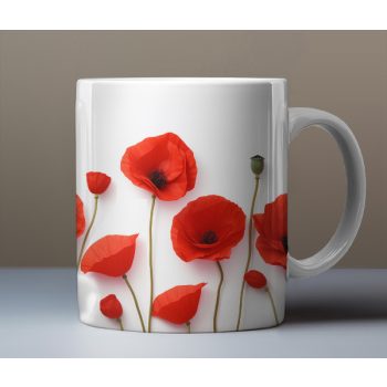 3D virágmintás bögre