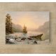 Tile mural - winter landscape with deers 