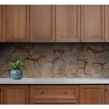 Neandervölgyi barlangrajz - mozaik csempe (136x45cm)