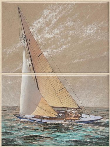 Sailing ship - tile mural