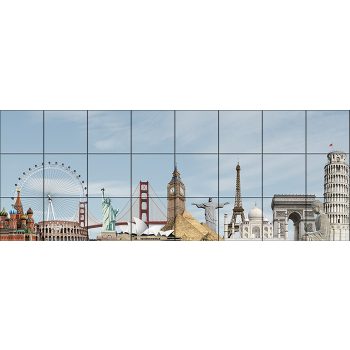 Ceramic tile mural - landmarks III. Ceramic tile mural - landmarks III.