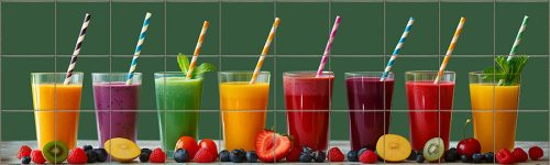 Friss gyümölcs mintás konyhai csempe