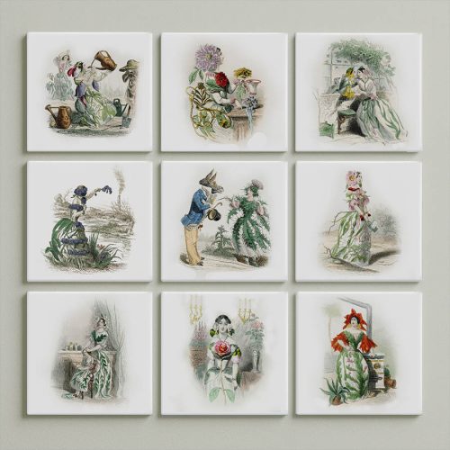 Ceramic tile mural - set of decoration tiles - 9 pcs 