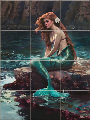 Ceramic tile mural - Little Mermaid