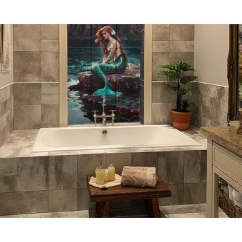 Hableány mintás fürdőszoba csempe