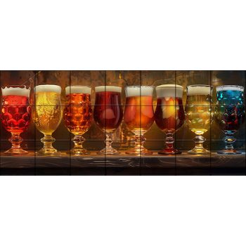 Variations of beer - tile mural Variations of beer - tile mural