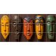 African masks tile mural
