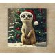 Santa meerkat tile trivet