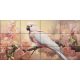 Pink cockatoo on flowering branch – romantic nature-inspired tile mural