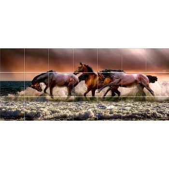 Ceramic tile mural - horses  Ceramic tile mural - horses