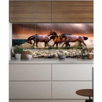 Ceramic tile mural - horses