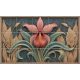 orchid ceramic tile mural with decorative leaves
