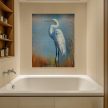 Ceramic tile mural - birds -white egret coupleJapanese 