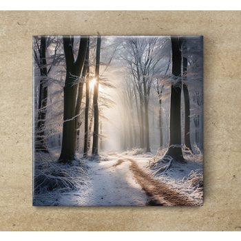 Tile mural - winter landscape with deers  Tile mural - winter landscape with deers
