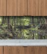 Ceramic tile mural with forest creek, rocks and trees