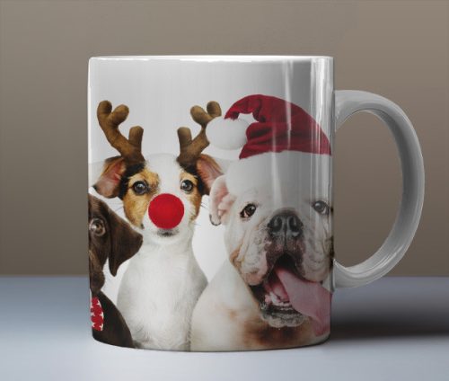 Christmas mug with dogs