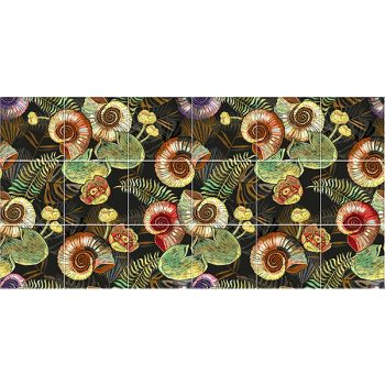 Ceramic tile mural - ammonites fossil Ceramic tile mural - ammonites fossil