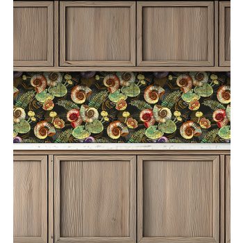 Ceramic tile mural - ammonites fossil