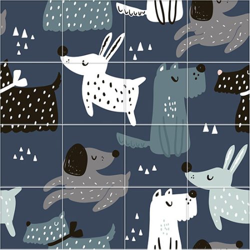 Ceramic tile mural - Cats and dogs II.