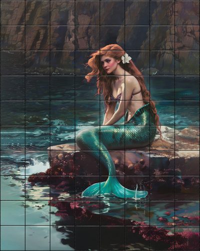 Ceramic tile mural - Little Mermaid