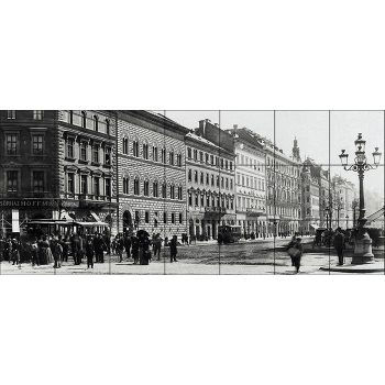 Budapest Oktogon fali csempe