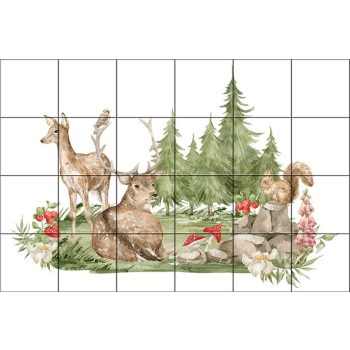 Ceramic tile mural - deers in the forest Ceramic tile mural - deers in the forest