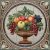 mosaic fruit bowl ceramic tile mural – apples, oranges, grapes, berries, ornamental border