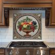 ceramic tile mural with fruit bowl ornamental pattern