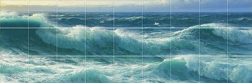 Ceramic tile mural - waves 