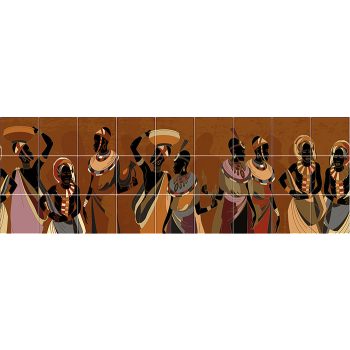 Tile mural - Peoples of Africa II.  Tile mural - Peoples of Africa II.