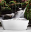 waterfall and mossy rocks – decorative ceramic tile