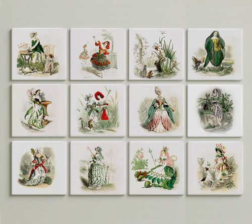 Ceramic tile mural - set of decoration tiles - 12 pcs 