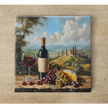 Ceramic tile mural - drink - Wine tasting table 