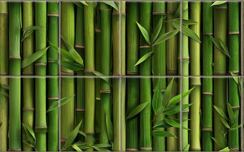 Bamboo tile mural