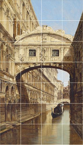 Venice Ceramic Tile Mural – Bridge of Sighs, Gondola & Italian Architecture