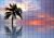 Beach and palm tree in the sunset - tile mural