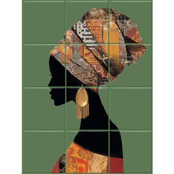Tile mural - Peoples of Africa II.  Tile mural - Peoples of Africa II.