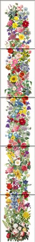 Csempekép mozaik - virágfüzér