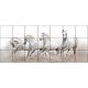 Fehér lovak -  mozaik csempe (140x60cm)