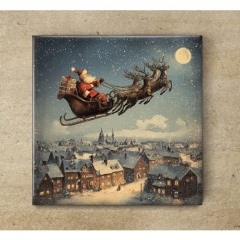Ceramic tile mural - children playing snowball