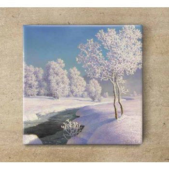 Ceramic tile trivet - winter landscape Ceramic tile trivet - winter landscape