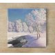 Ceramic tile trivet - winter landscape