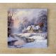 Tile mural - winter landscape with deers 