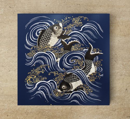 Carp fish - ceramic tile trivet