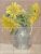 Sunflowers in dotted jug ceramic tile mural still life
