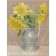 Sunflowers in dotted jug ceramic tile mural still life