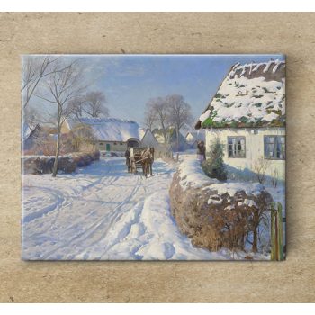 Ceramic trivet - road in the village