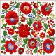 Ceramic tile with traditional Hungarian Kalocsa embroidery floral pattern