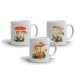 Mug set of 2 mugs with flower motif 